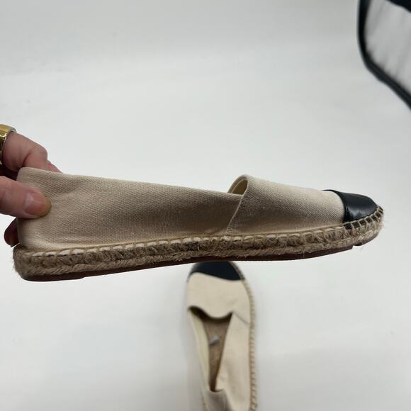 J. Crew Canvas cap-toe slip-on espadrilles beige slip on loafer flat canvas 6.5 - Picture 4 of 10